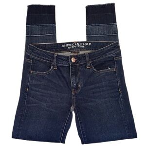 American Eagle Jegging Super Stretch Dark Wash Distressed Skinny Jeans Size 4